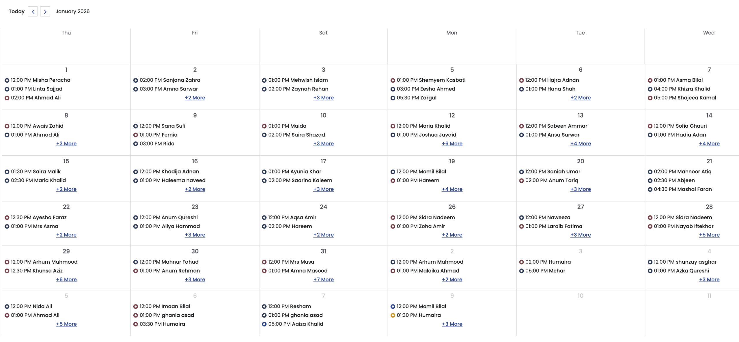 After bookings screenshot